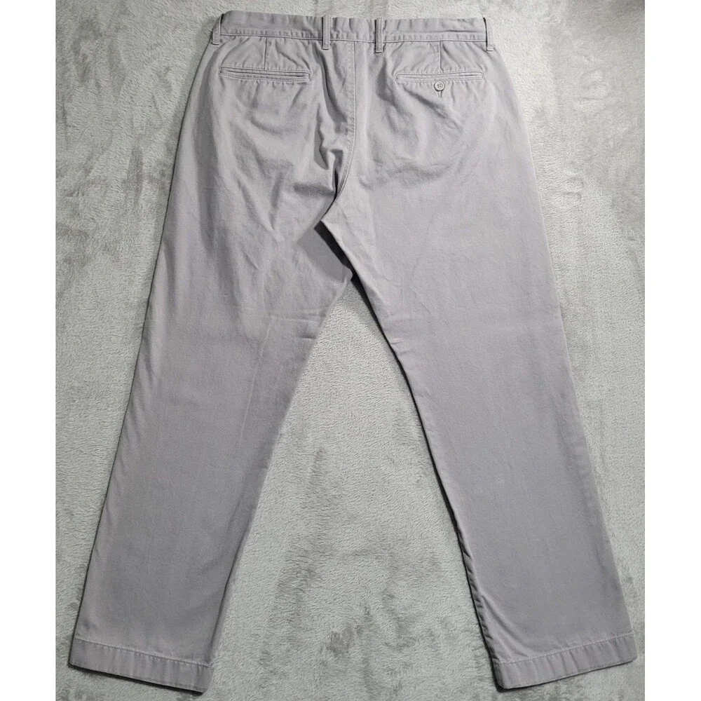 J.Crew Sutton Chino Pants Mens 33x30 Gray Slim Straight Flat Front Cotton Canvas